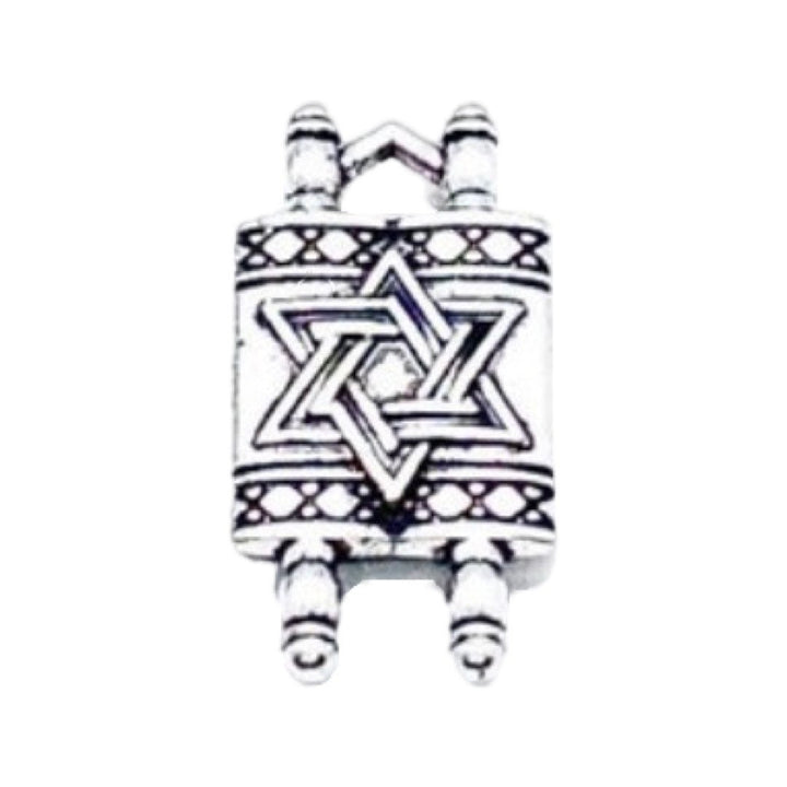 1 petit pendentif Torah, pendentif pour fête juive, pendentif étoile de David argenté, pendentif Hanoukka, cadeau de Bat Mitzvah, pendentif biblique, cadeau religieux