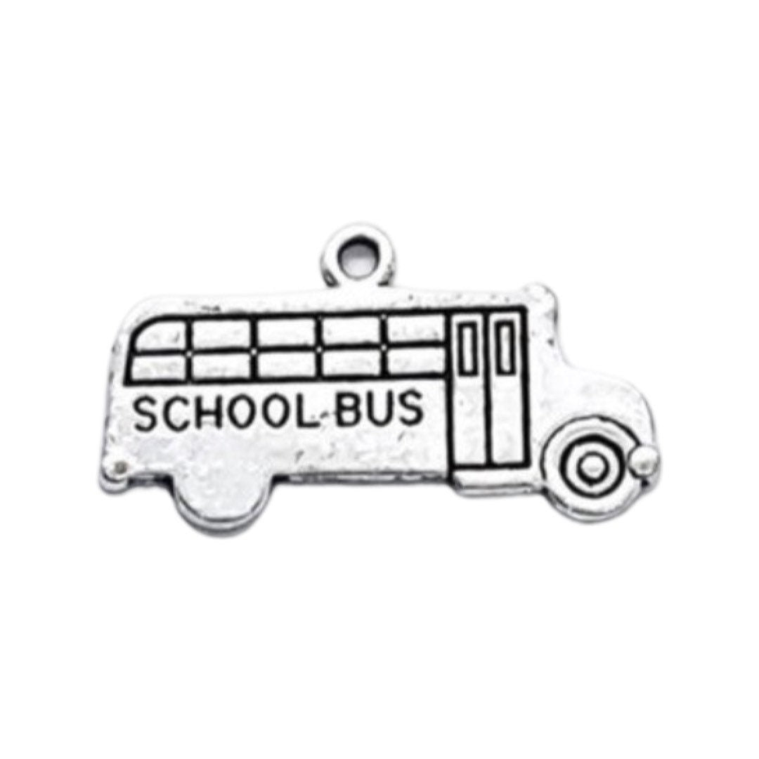 Breloque bus scolaire, Breloques individuelles, Petites breloques bus, Breloques scolaires, Breloques chauffeur de bus, Cadeau pour chauffeur de bus, Bijou bus, Breloques éducation