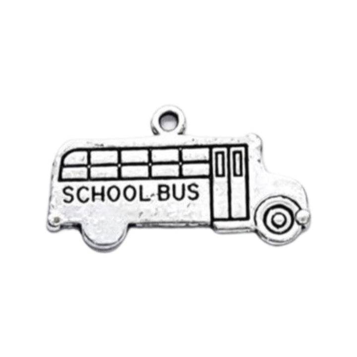 Breloque bus scolaire, Breloques individuelles, Petites breloques bus, Breloques scolaires, Breloques chauffeur de bus, Cadeau pour chauffeur de bus, Bijou bus, Breloques éducation
