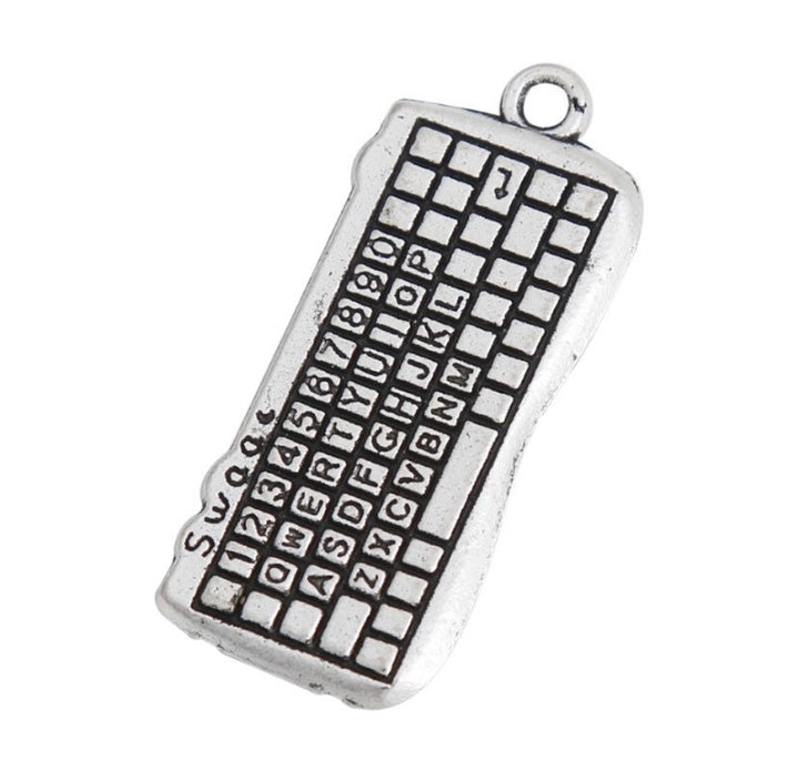 1 mini breloque clavier, breloques geek, breloques technologie, breloques ordinateur, mini breloque ordinateur, apprêts pour bijoux, bijoux à faire soi-même