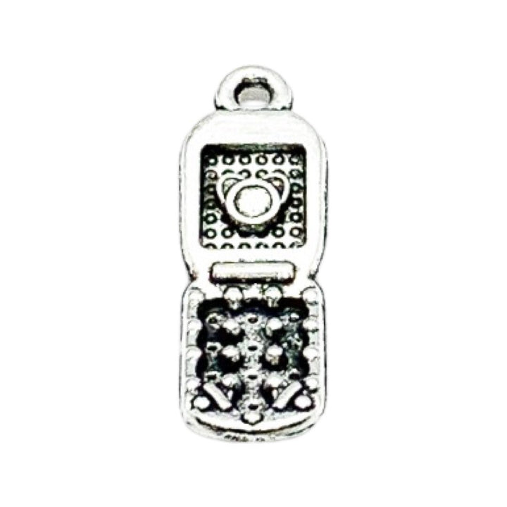 1 mini breloque téléphone portable, breloques geek, breloques technologie, breloques communication, breloque petit téléphone, apprêts pour bijoux, bijoux à faire soi-même