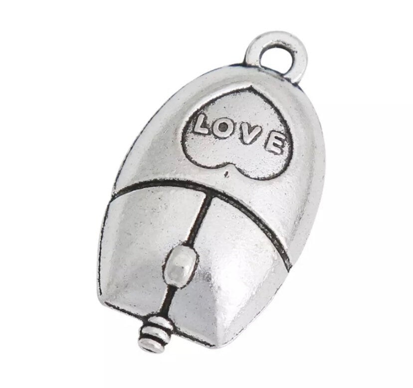 1 Mini Breloque Souris, Breloque Souris d'Ordinateur Mini, Breloques Geek, Breloques Technologie, Breloques Ordinateur, Apprêts pour Bijoux, Bijoux à Faire Soi-même