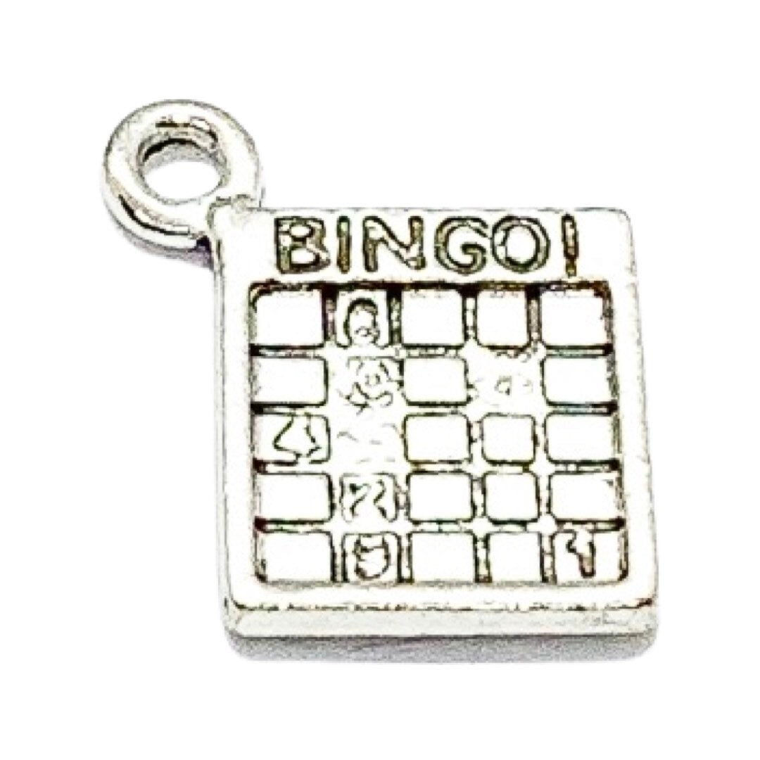 1 Breloque Carte de Bingo, Breloques de Jeu, Breloques Individuelles, Breloques de Jeu de Chance, Porte-Bonheur, Breloque Jeu de Chance, Breloque Chanceuse, Apprêts de Bijoux
