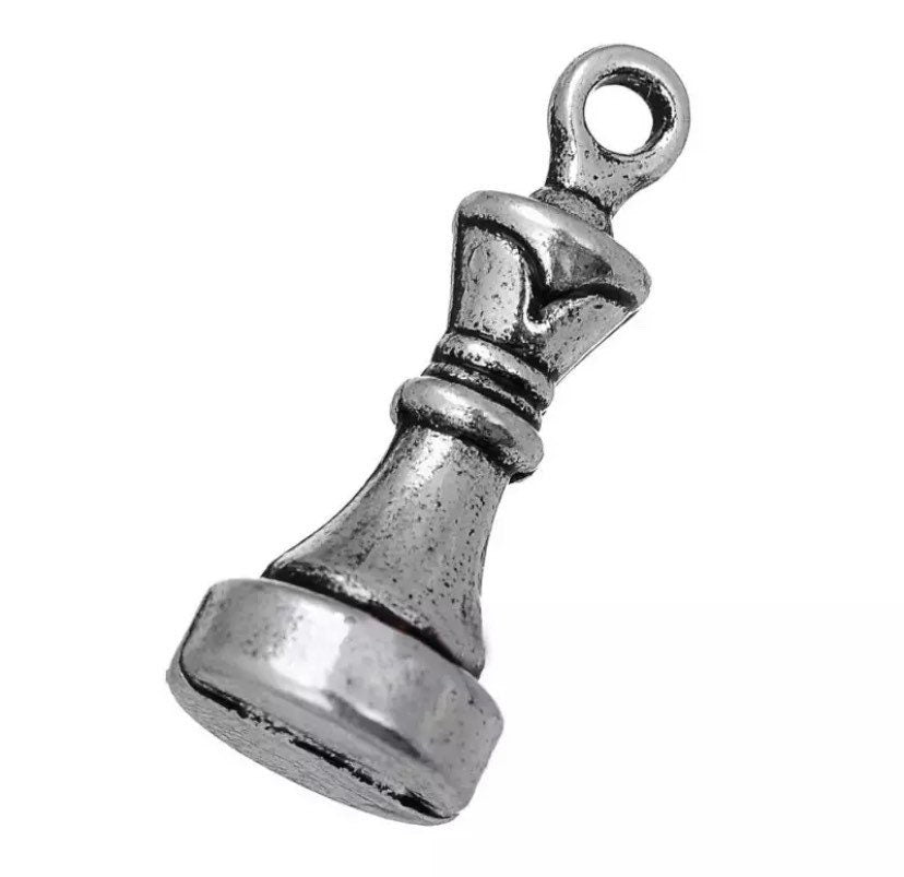 Breloque Pièce d'Échecs (1 pièce), Breloques Jeux de Société, Breloques à l'Unique, Cadeau pour Joueur d'Échecs, Breloques Jeu d'Échecs, Breloques Jeux, Apprêts pour Bijoux