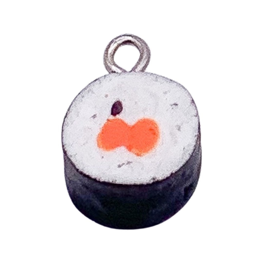 1 mini breloque sushi, pendentif sushi, breloques individuelles, breloque rouleau de sushi, breloques cuisine asiatique, breloques gourmandes, breloques cuisine orientale, bijoux à faire soi-même