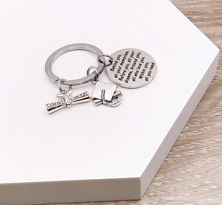 Graduation Key Chain, Class of 2026, Future is Yours Quote, Grad Gift for Him, New Beginning Gift, High School Graduate Gift, Daughter Gift