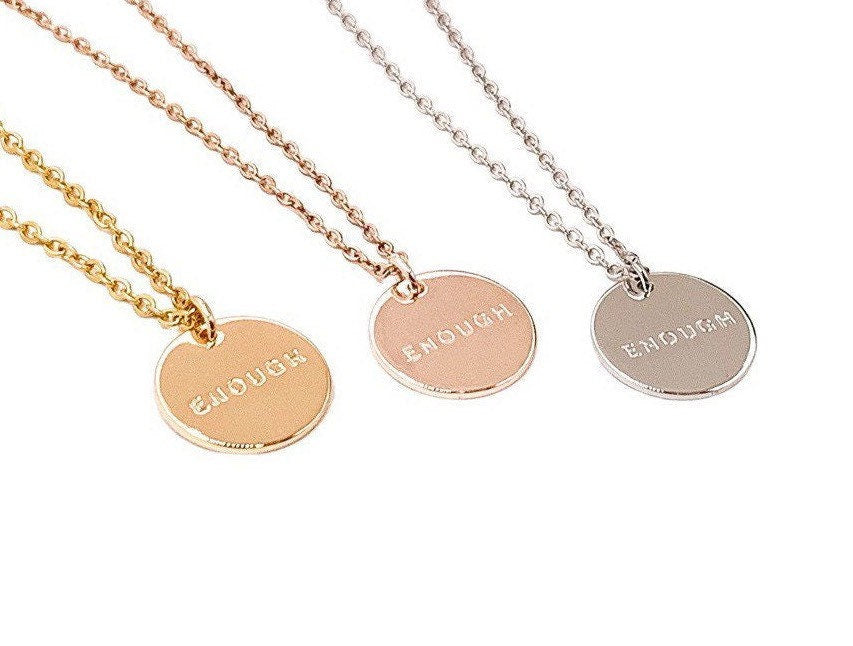 Collier « Assez », cadeau de force pour elle, cadeau inspirant, collier de motivation, cadeau d'encouragement, collier d'affirmation