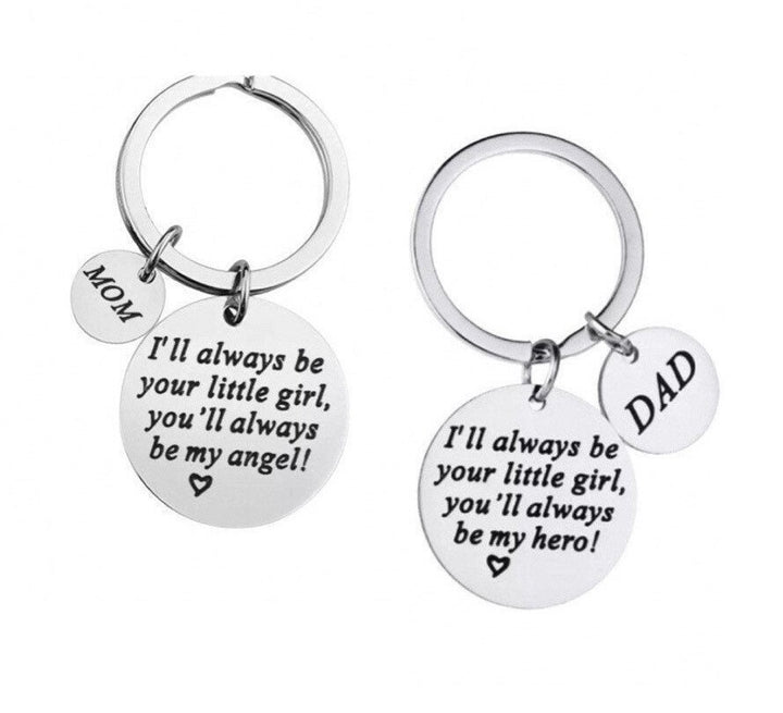 I’ll Always Be Your Little Girl Keychain, Mother of The Bride Gift from Daughter, Mom Keychain, Dad Keychain, Gift for Mother, Moving Away