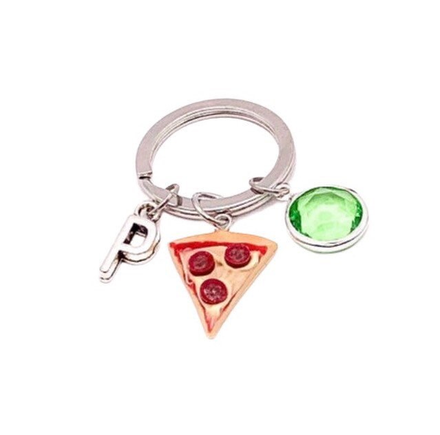 Porte-clés pizza, Amoureux de la pizza, Cadeau mignon pour elle, Accro à la pizza, Porte-clés unique, Breloque part de pizza, Cadeau humoristique, Cadeau gourmand, Malbouffe