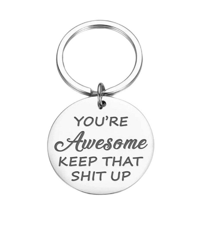 Porte-clés « Tu es géniale, continue comme ça », cadeau inspirant, porte-clés d'amitié, cadeau pour meilleures amies, cadeau pour meilleure amie, cadeau d'anniversaire