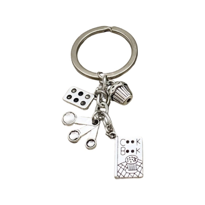 Porte-clés pâtisserie, Cadeaux pour pâtissiers, Porte-clés cuisine, Breloque mini cuillères doseuses, Breloques pour cuisiniers, Petits cadeaux de Noël, Porte-clés unique, Cadeau pour elle