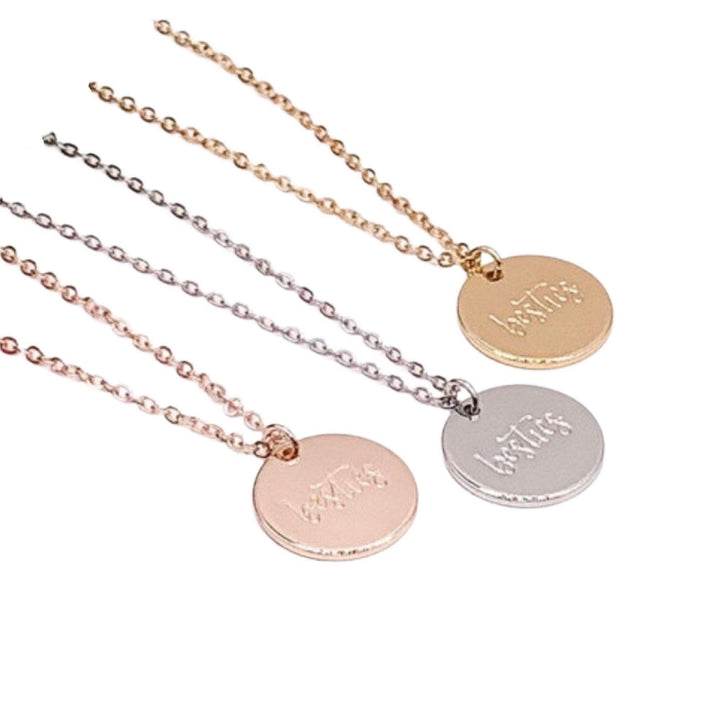 Collier pour meilleures amies, Bijou minimaliste, Cadeau pour meilleure amie, Bijou pour ado, Collier gravé simple, Anniversaire