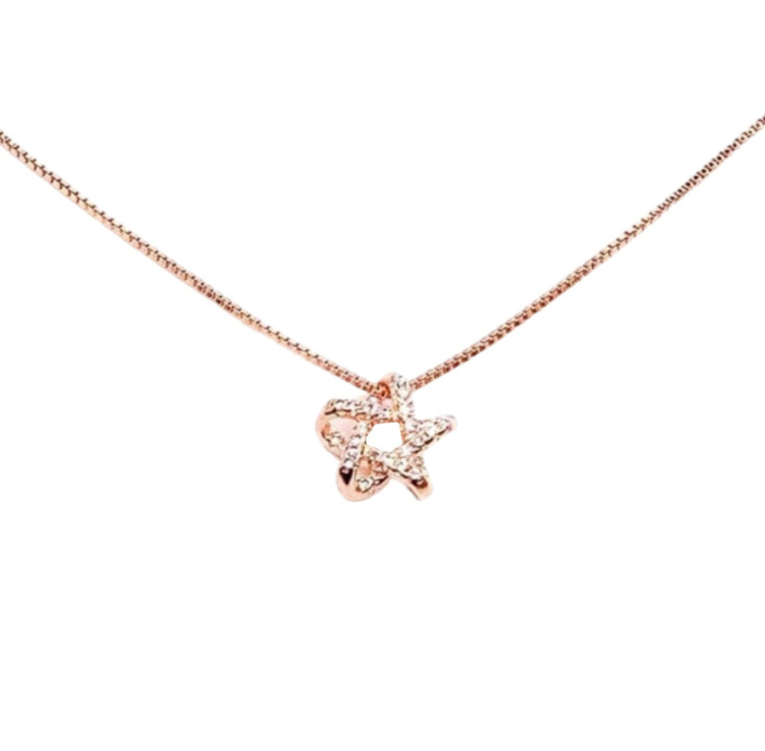 Collier étoile en or rose délicat, bijou fin en oxyde de zirconium, pendentif étoile en argent sterling, collier céleste minimaliste, cadeau d'anniversaire