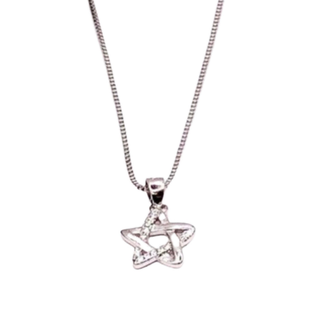 Sterling Silver Star Necklace, Dainty Cubic Zirconia Jewelry, Tiny Star Pendant, Minimal Celestial Necklace, Birthday Gift for Her