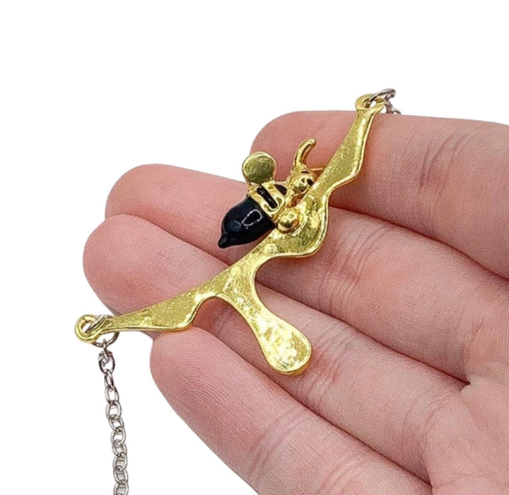 Collier Abeille, Bijou Abeille, Cadeau pour les amoureux des abeilles, Pendentif Or et Argent, Collier Insecte, Collier Breloque Abeille, Bijou Unique