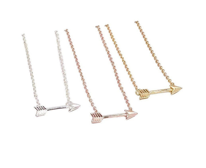 Collier Flèche Fine, Bijou de Force, Pendentif Flèche Horizontale, Collier Guerrier, Bijou Flèche, Cadeau pour Survivant du Cancer, Soutien