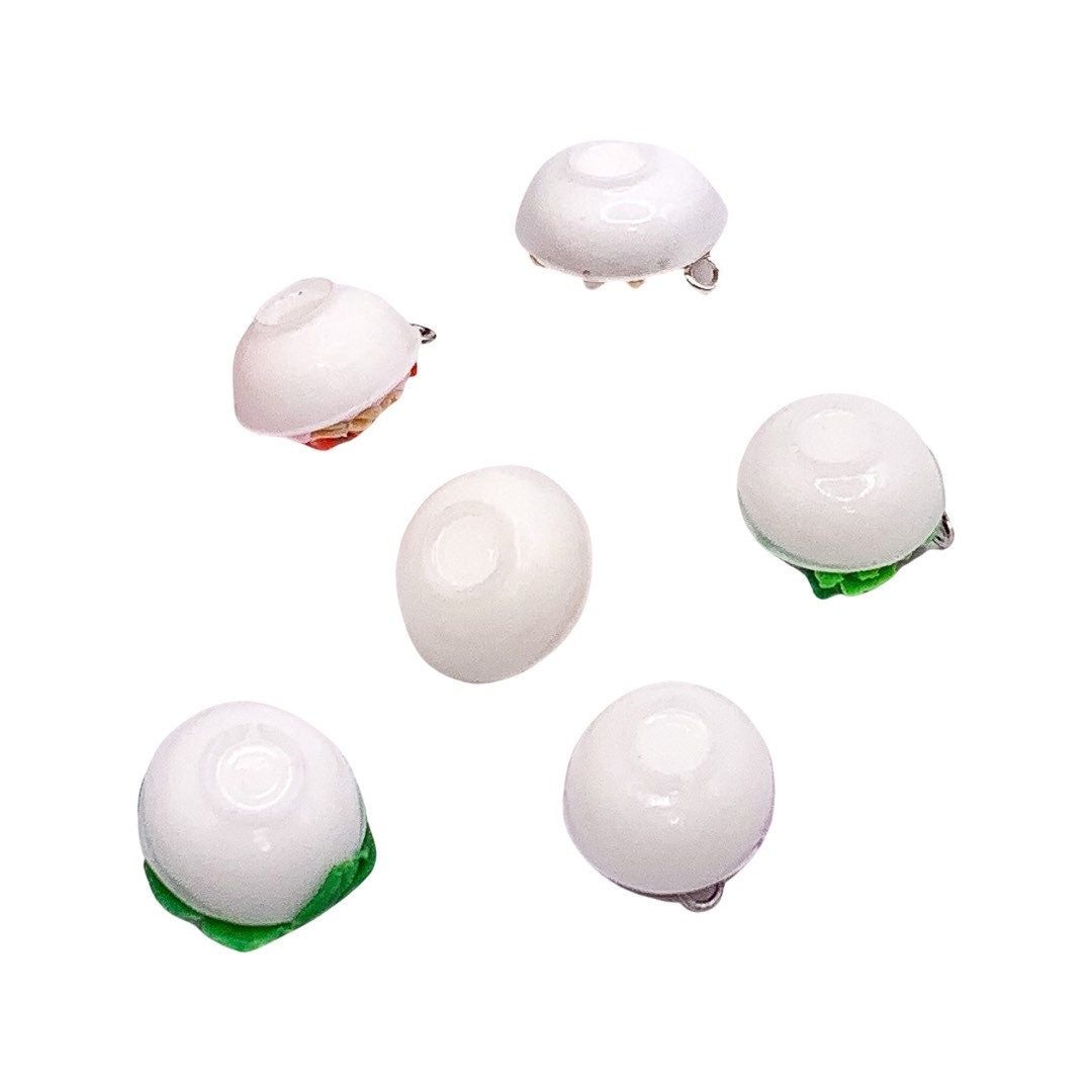 Breloques miniatures sur le thème de la nourriture, bijoux gourmands, sushis, poutine, bacon, brocolis, hot-dogs, pop-corn, salade, crêpes, toast à l'avocat, breloque kawaii, cabochon