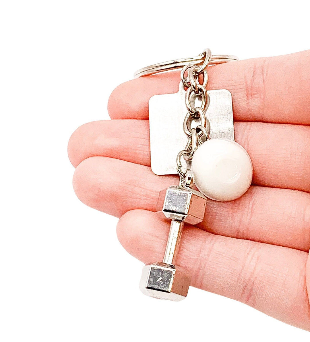 Porte-clés bol de smoothie, cadeau fitness, la lenteur est préférable, mode de vie sain, breloque haltère, cadeau de motivation pour le sport, coach personnel