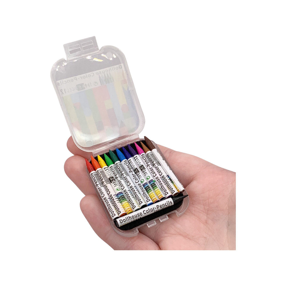 1:6 Dollhouse Miniature Crayons Set | Tiny Realistic Pencil Crayons | Doll Accessories | 1/6 Realistic Mini Colored Crayons | Replicas