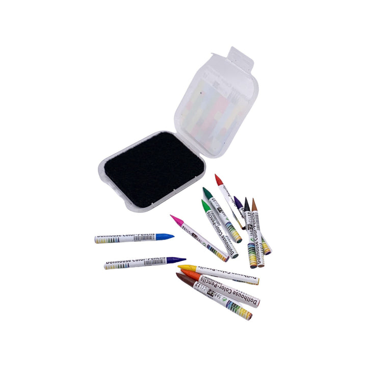 1:6 Dollhouse Miniature Crayons Set | Tiny Realistic Pencil Crayons | Doll Accessories | 1/6 Realistic Mini Colored Crayons | Replicas