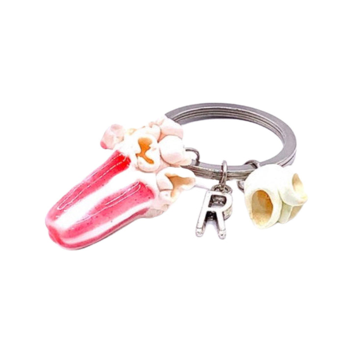 Porte-clés Popcorn, Porte-clés personnalisé, Cadeau pour gourmand, Porte-clés pour amateur de popcorn, Porte-clés pour cinéphile, Breloques faites main