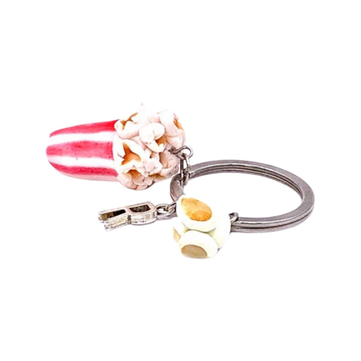 Porte-clés Popcorn, Porte-clés personnalisé, Cadeau pour gourmand, Porte-clés pour amateur de popcorn, Porte-clés pour cinéphile, Breloques faites main