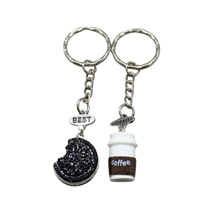Porte-clés assortis pour meilleures amies, Coffret de 2 porte-clés « Amitié café », Cadeaux pour meilleures amies, Porte-clés « Bestie », Cadeau porte-clés BFF, Anniversaire