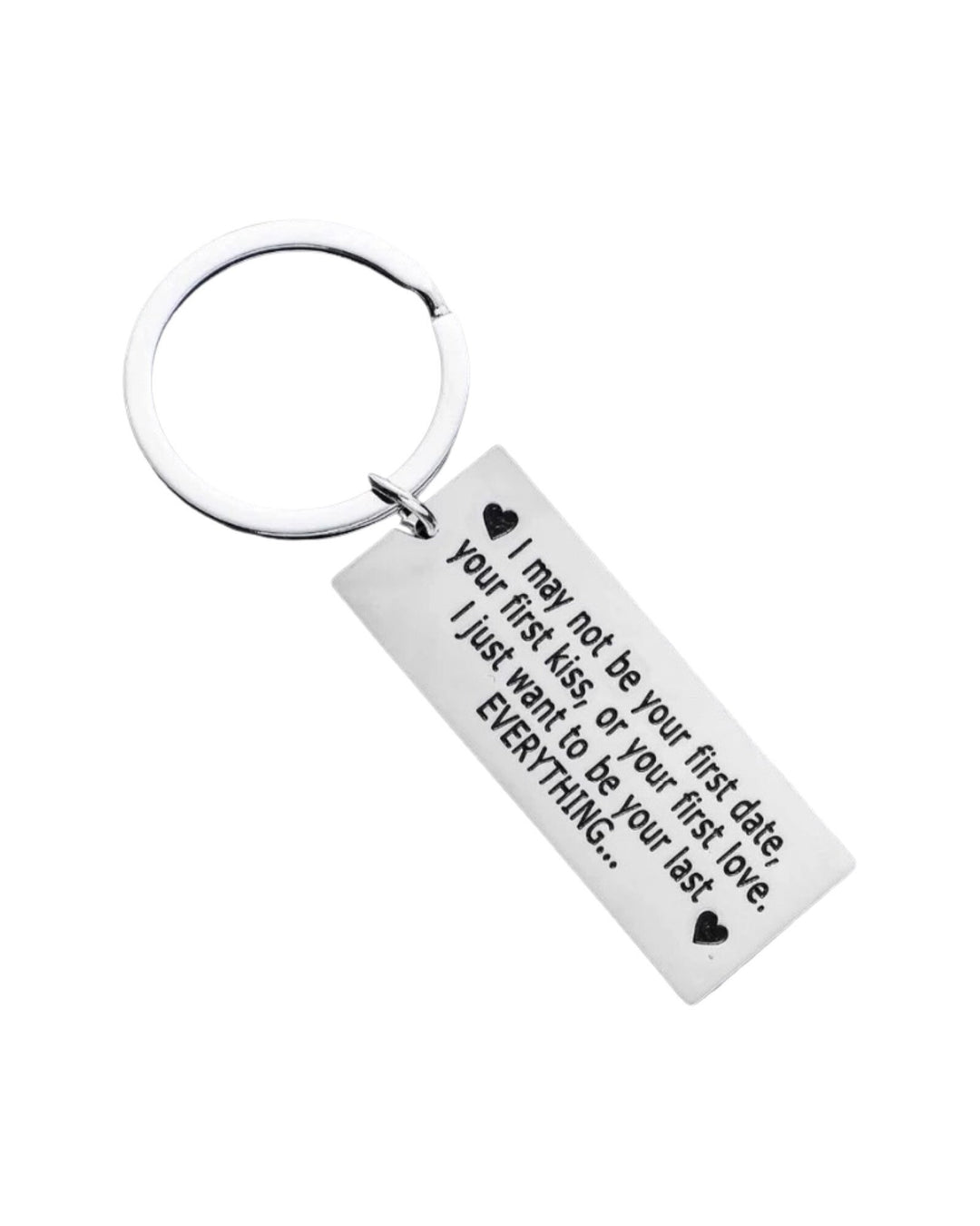 Porte-clés avec citation « Je ne suis peut-être pas ton premier rendez-vous », cadeau pour petite amie, cadeau pour fiancé(e), cadeau pour mari, cadeau d'anniversaire, cadeau pour couple