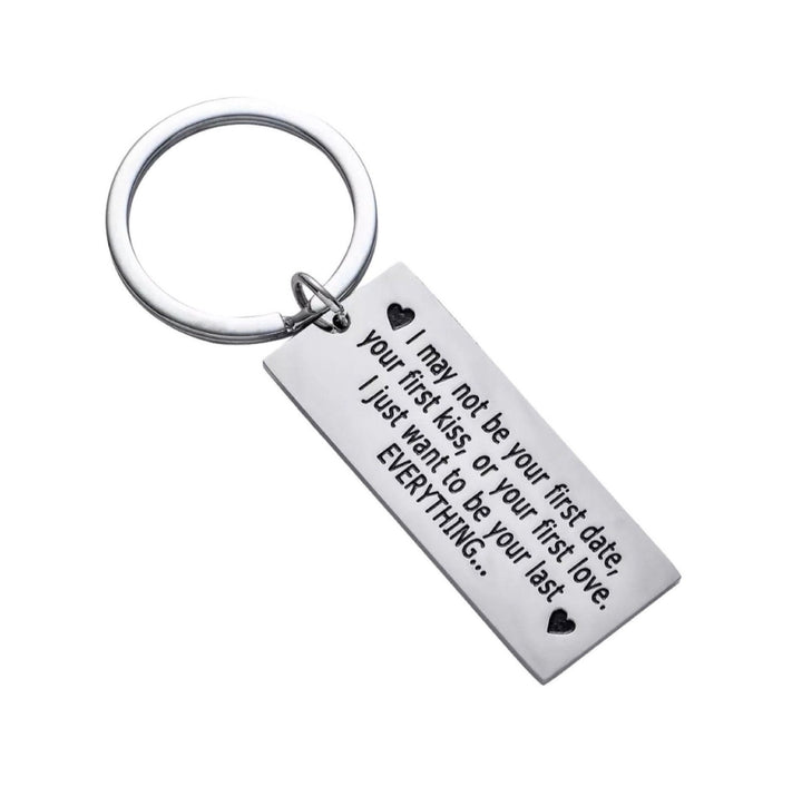 Porte-clés avec citation « Je ne suis peut-être pas ton premier rendez-vous », cadeau pour petite amie, cadeau pour fiancé(e), cadeau pour mari, cadeau d'anniversaire, cadeau pour couple