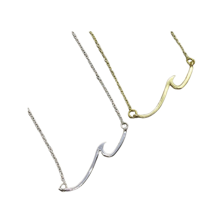 Simple Wave Necklace with Card, Life is Like the Ocean, Beach