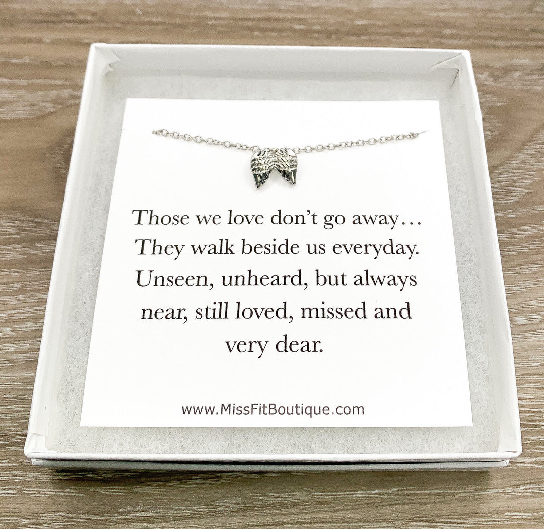 Tiny Angel Wings Necklace, Infant Loss, Stillborn, Grief Jewelry, Loss of a Parent, Miscarriage Necklace, Loss of a Child, Remembrance Gift,