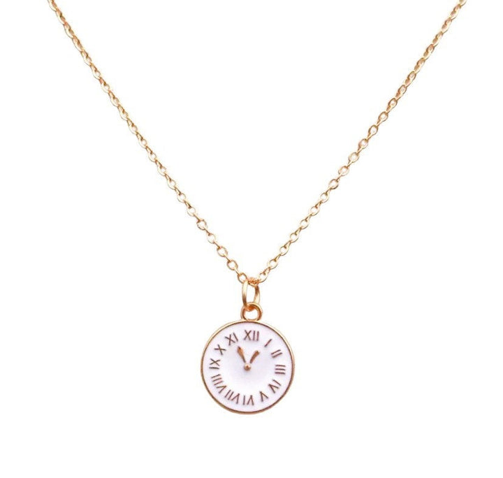 Tiny Gold Clock Necklace, Pocket Watch Pendant, Minimalist Geometric Jewelry, Dainty Necklace, Inspirational Gifts, Gift for Her, Birthday