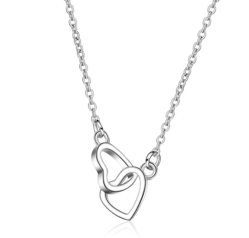 Collier pour sœurs, Collier Cœurs Entrelacés, Cadeau pour deux sœurs, Collier Double Cœur, Cadeau de départ pour une sœur, Cadeau de Noël pour une sœur