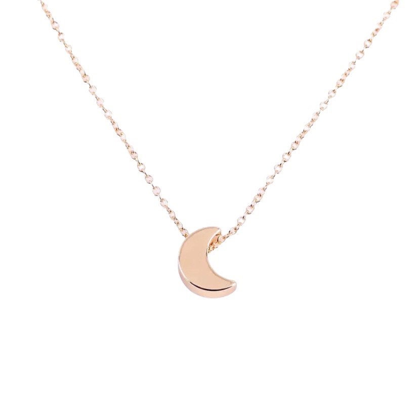 Collier Croissant de Lune, Bijou Lunaire Délicat, Pendentif Lune Mini, Collier Minimaliste, Bijou Céleste, Cadeau d'Anniversaire pour Elle