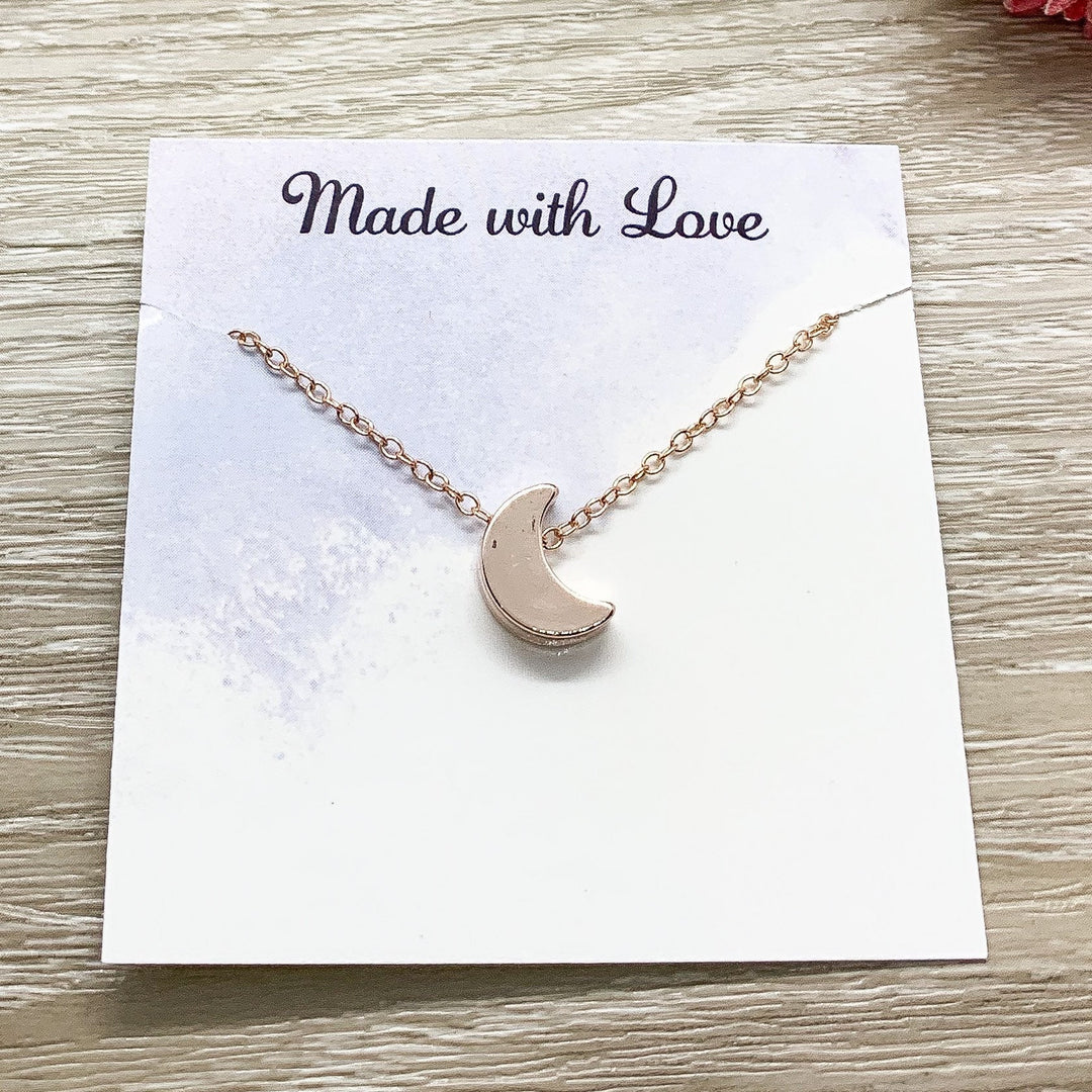 Collier Croissant de Lune, Bijou Lunaire Délicat, Pendentif Lune Mini, Collier Minimaliste, Bijou Céleste, Cadeau d'Anniversaire pour Elle