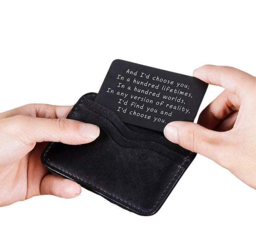 Carte romantique « Je t'aime » à glisser dans le portefeuille de votre petit ami, cadeau de votre petite amie, cadeau d'anniversaire, cadeau sentimental, cadeau pour lui