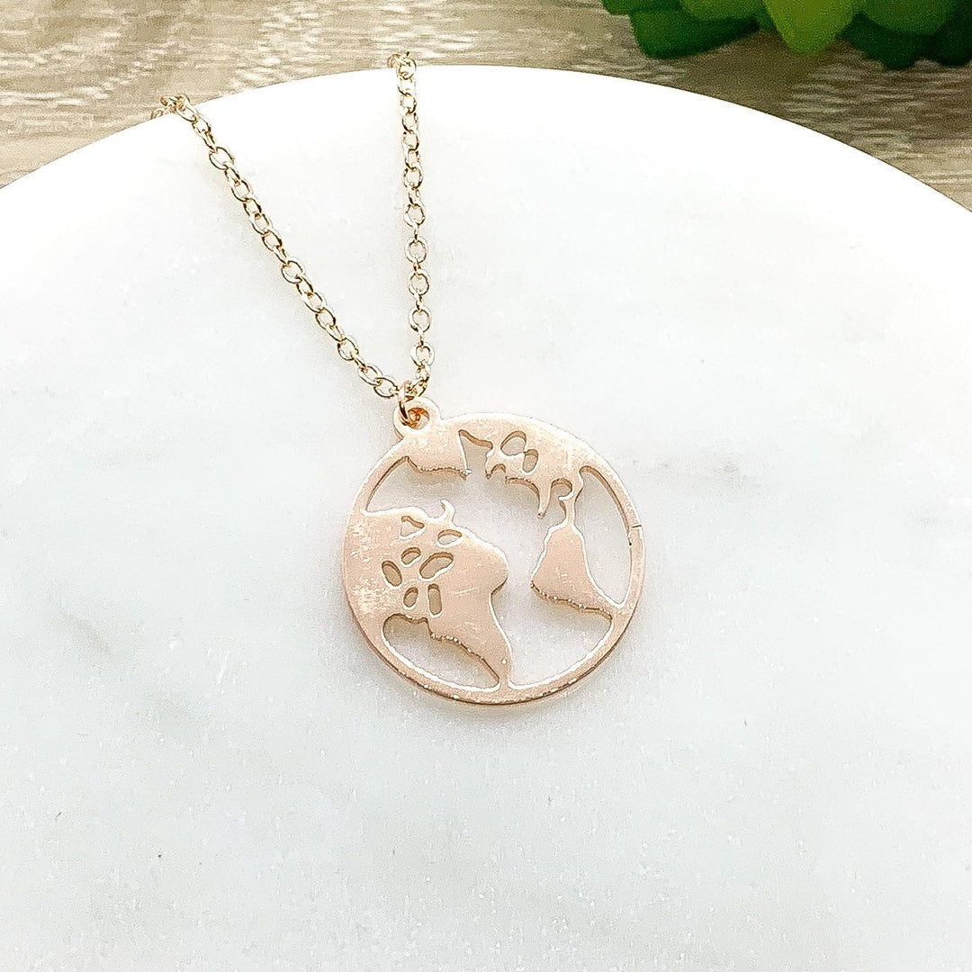 World Globe Necklace, Planet Earth Pendant, Travel Jewelry, No Matter Where Gift, Gift for Traveler, Statement Necklace, New Adventure Gift