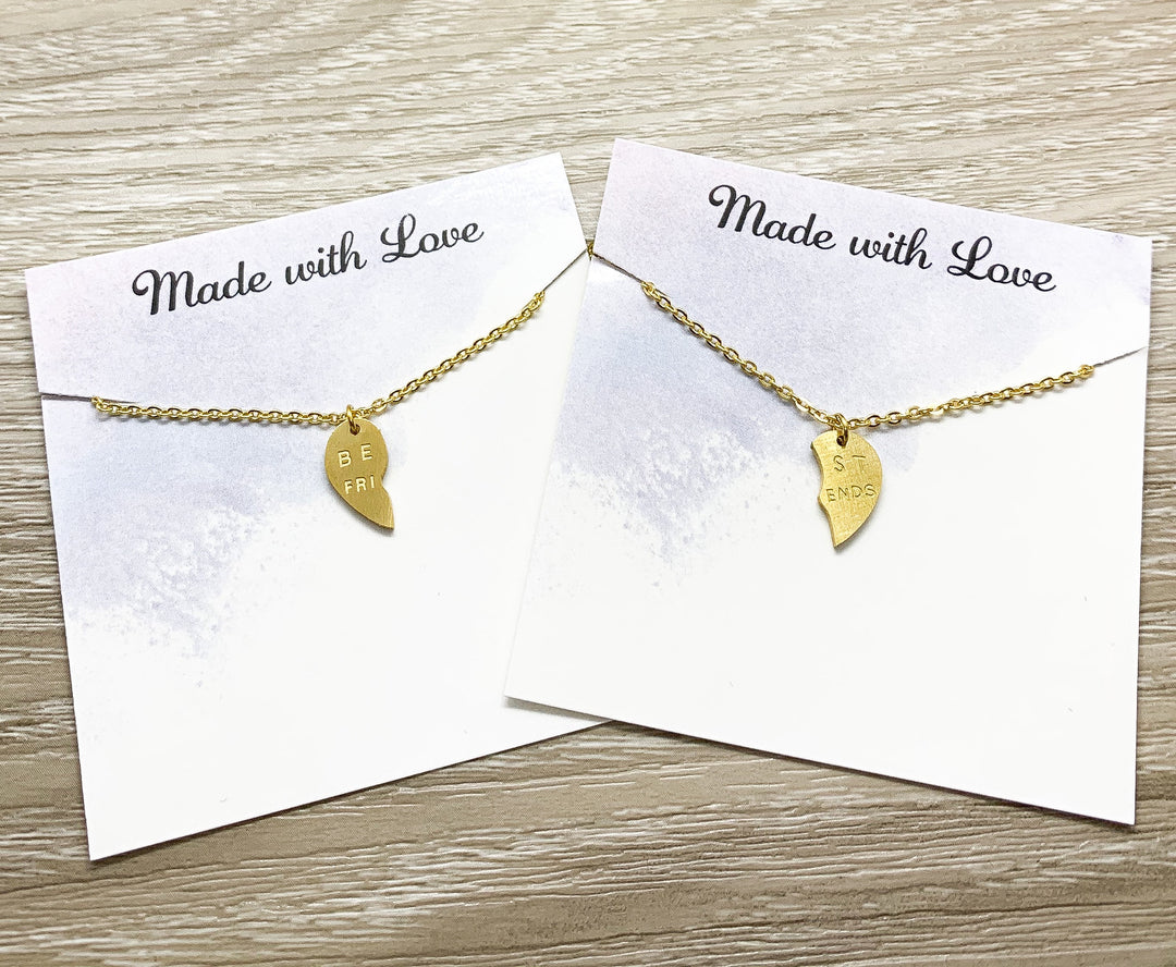 Ensemble pour 2 meilleures amies, Colliers Cœurs Brisés, Colliers d'Amitié Assortis, Cadeau pour Meilleure Amie, Anniversaire de Meilleure Amie, Collier Entrelacé