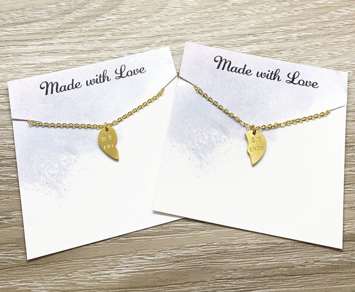 Ensemble pour 2 meilleures amies, Colliers Cœurs Brisés, Colliers d'Amitié Assortis, Cadeau pour Meilleure Amie, Anniversaire de Meilleure Amie, Collier Entrelacé