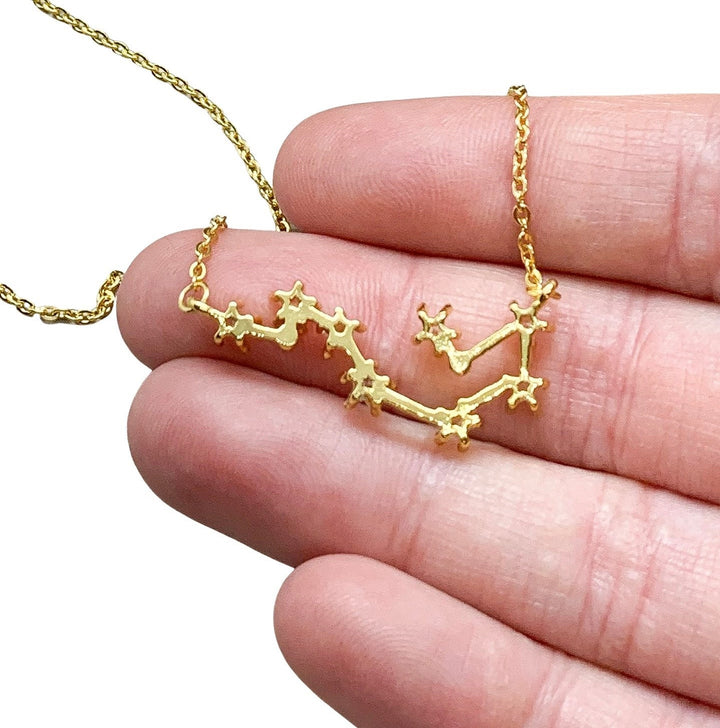 Collier Étoiles Scintillantes, Collier Constellation Orné de Pierres, Bijou Céleste Délicat, Collier Astronomie, Bijou Astrologie, Cadeau pour Elle