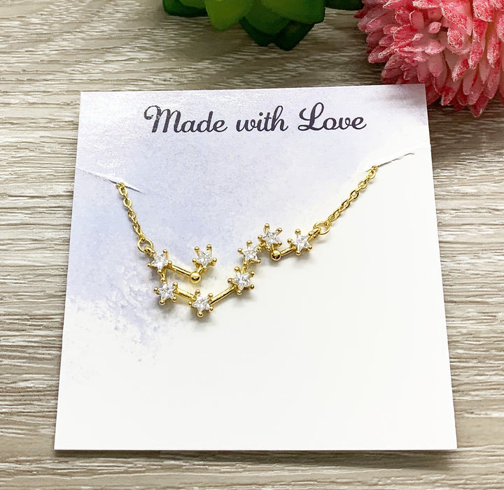 Collier Étoiles Scintillantes, Collier Constellation Orné de Pierres, Bijou Céleste Délicat, Collier Astronomie, Bijou Astrologie, Cadeau pour Elle