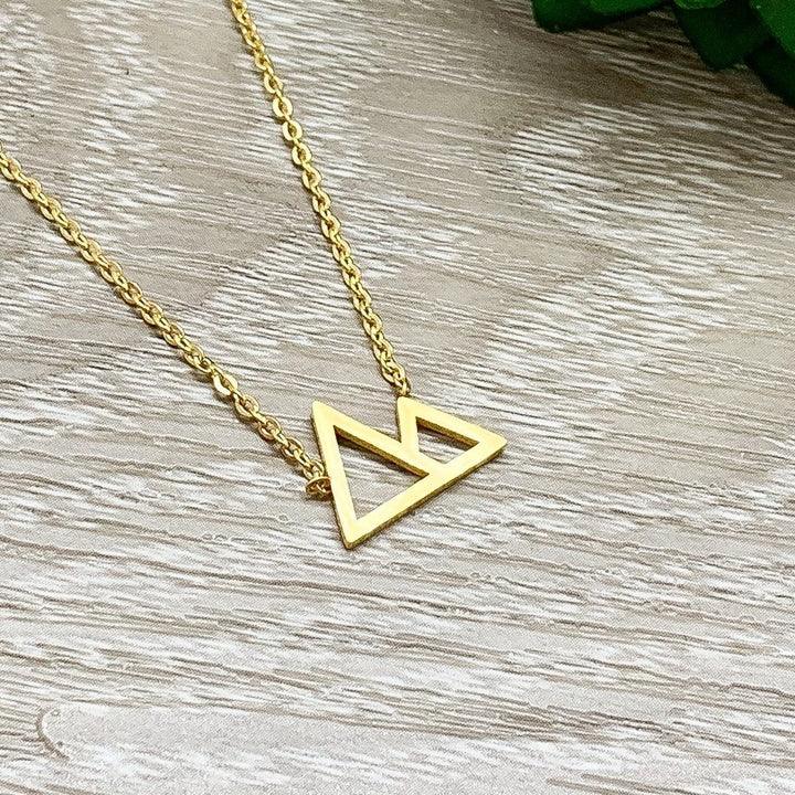 Collier Sommets de Montagne, Bijou de Plein Air, Bijou Délicat, Cadeau de Départ pour une Amie, Collier Minimaliste, Cadeau Aventure, Cadeau de Noël