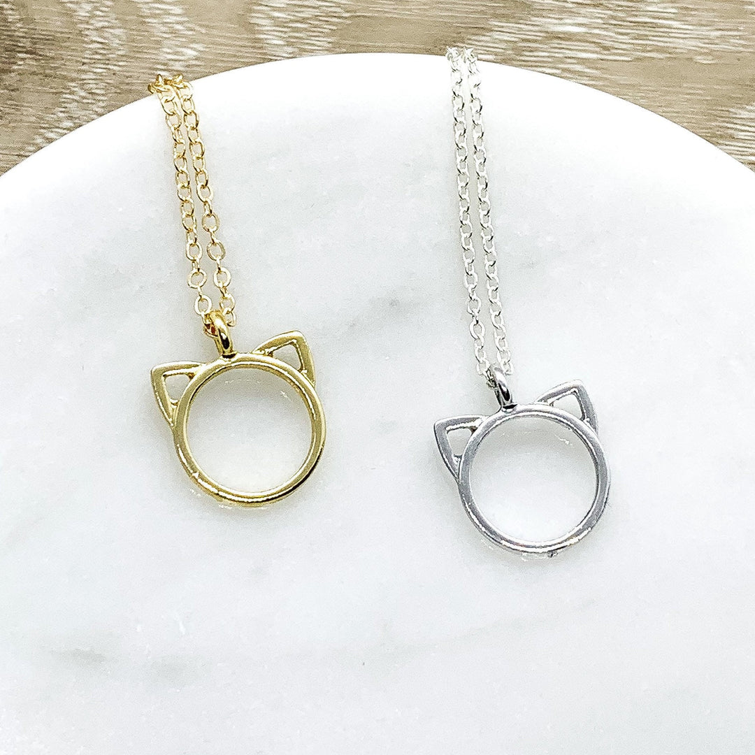 Collier pour amoureux des chats, pendentif oreilles de chat, cadeau pour propriétaire de chat, collier pour passionnée de chats, cadeau pour maman de chat, souvenir de la perte d'un chat, cadeau commémoratif