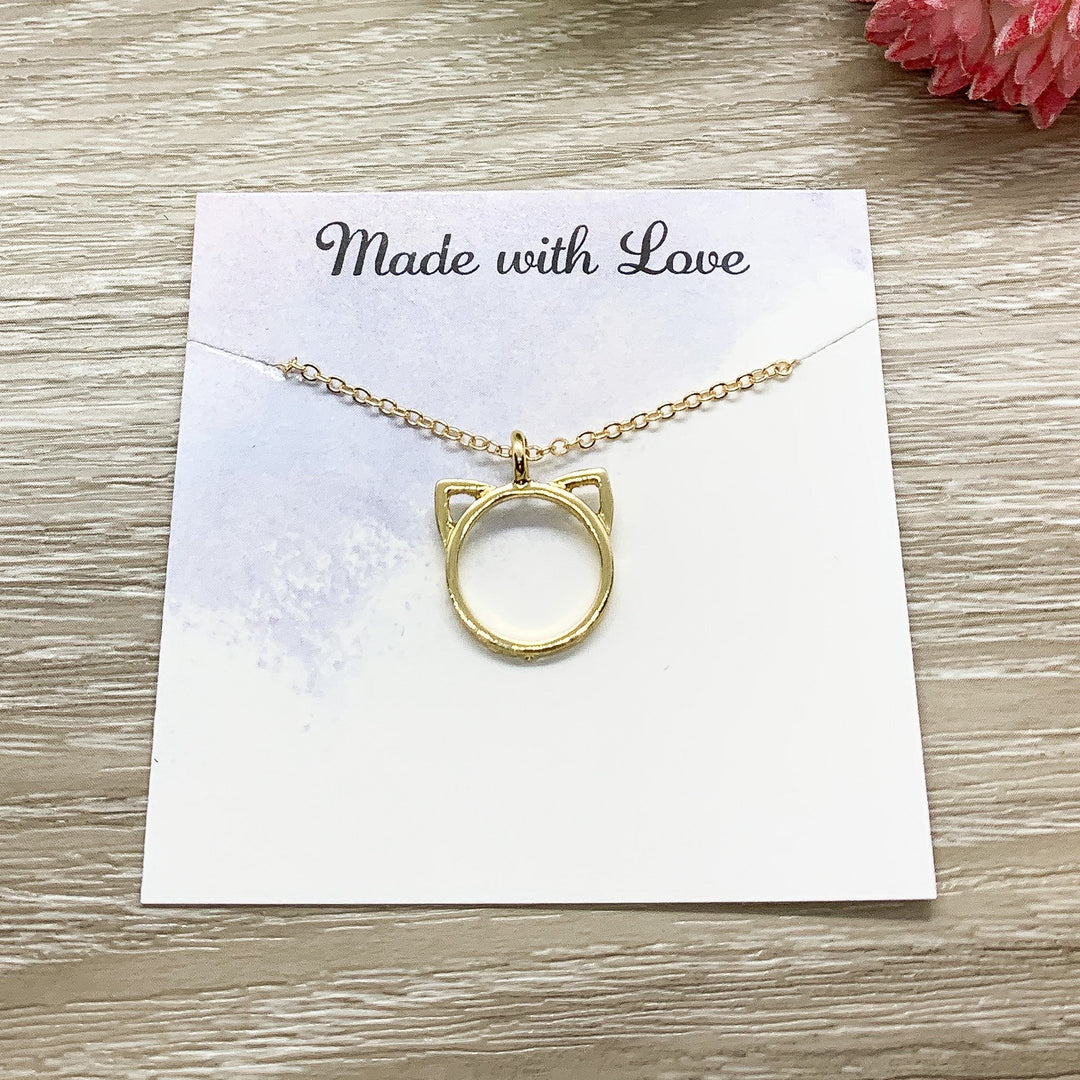 Collier pour amoureux des chats, pendentif oreilles de chat, cadeau pour propriétaire de chat, collier pour passionnée de chats, cadeau pour maman de chat, souvenir de la perte d'un chat, cadeau commémoratif