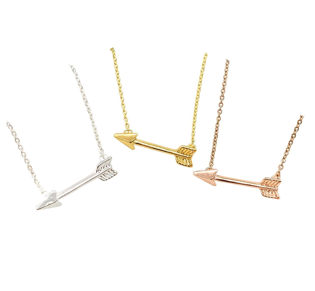 Collier flèche, Bijou guerrier, Pendentif flèche horizontale, Collier force, Bijou flèche, Cadeau pour survivant du cancer, Soutien