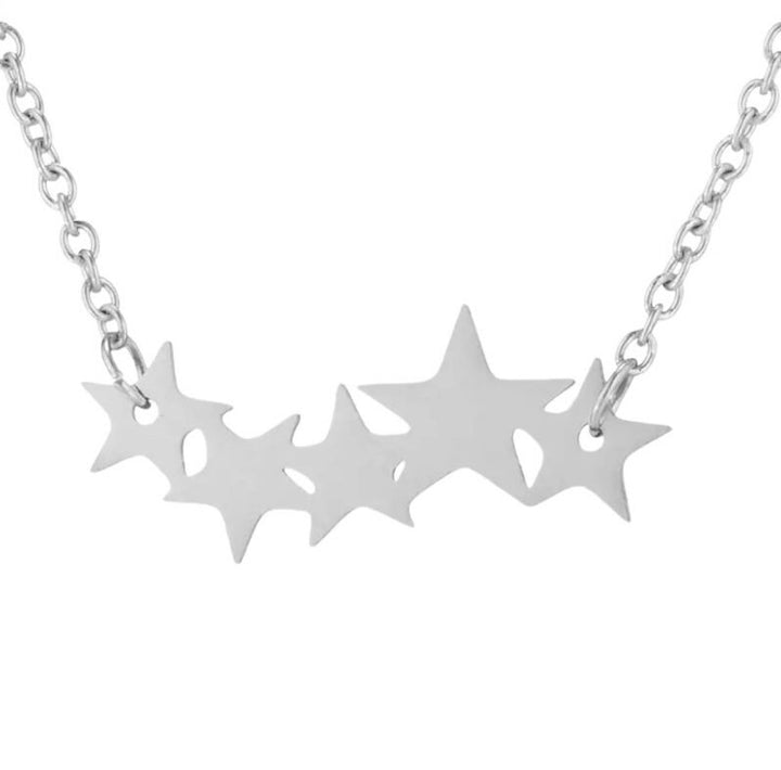 Collier 5 étoiles, Bijou céleste, Collier astronomie, Pendentif étoiles multiples, Collier cinq étoiles minimaliste