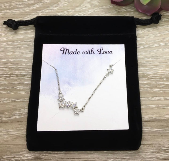 Collier Étoiles Multiples, Bijou Céleste, Pendentif Étoiles en Zirconium Cubique, Collier Astronomie, Collier Petites Étoiles, Bijou Minimaliste