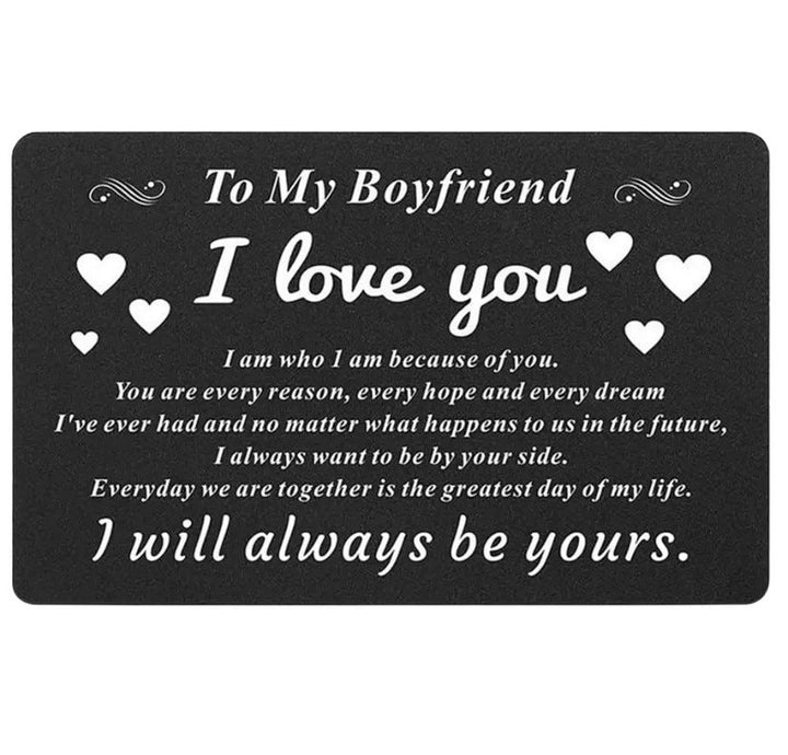 Carte romantique « Je t'aime » à glisser dans le portefeuille de votre petit ami, cadeau de votre petite amie, cadeau d'anniversaire, cadeau sentimental, cadeau pour lui