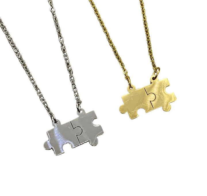 Collier double puzzle, pendentif pièce de puzzle, bijou autisme, maman d'enfant autiste, cadeau pour enseignant spécialisé, Divergent