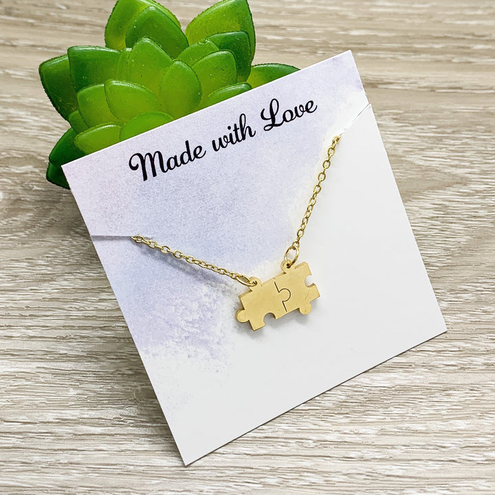 Collier double puzzle, pendentif pièce de puzzle, bijou autisme, maman d'enfant autiste, cadeau pour enseignant spécialisé, Divergent